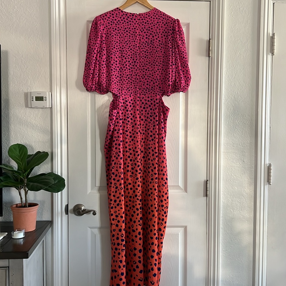 AFRM ombré Leopard midi cutout dress size XL - Picture 5 of 11